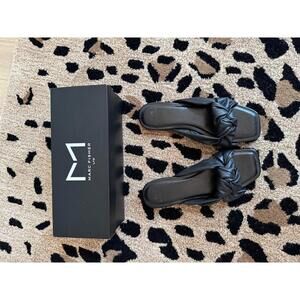 Marc Fisher Black Knot Slide Sandals - 9M - MLFARISA3
